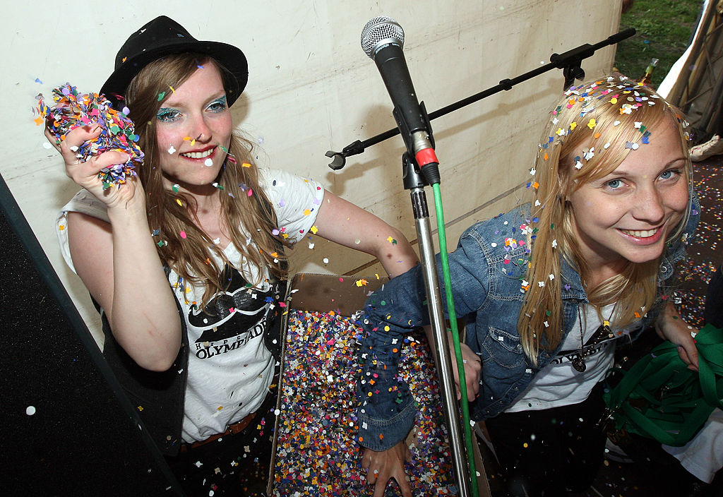 Attendees throw graffiti during the annual Hipster Olympics in 2012 in Berlin