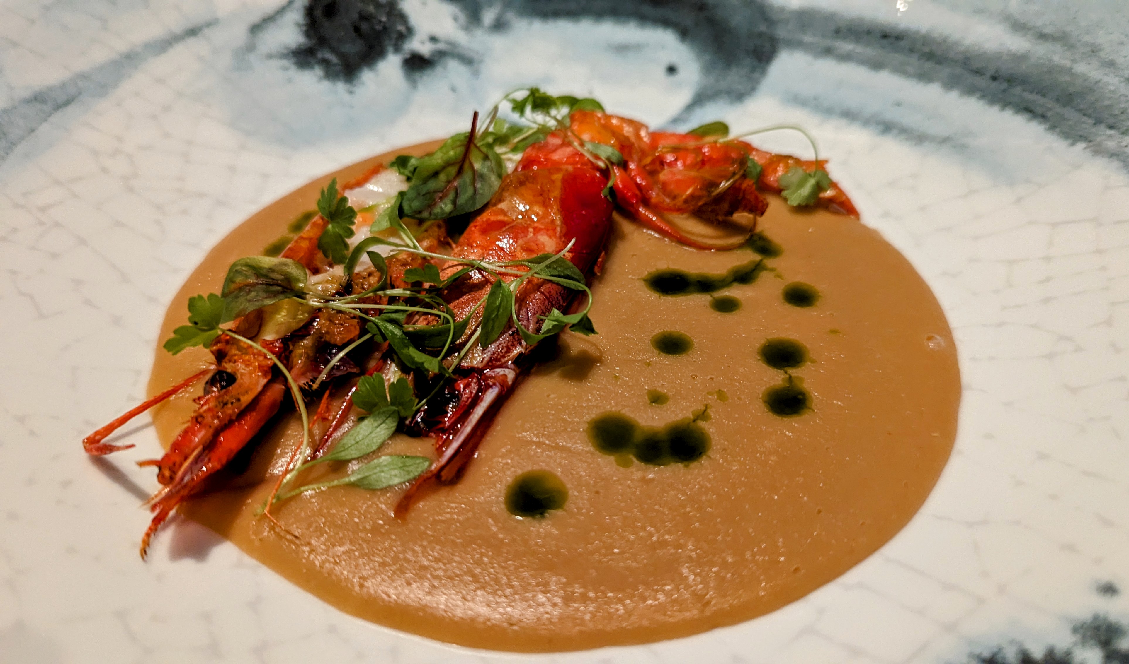 Prawn stew cooked in chardonnay
