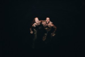 Two people in water