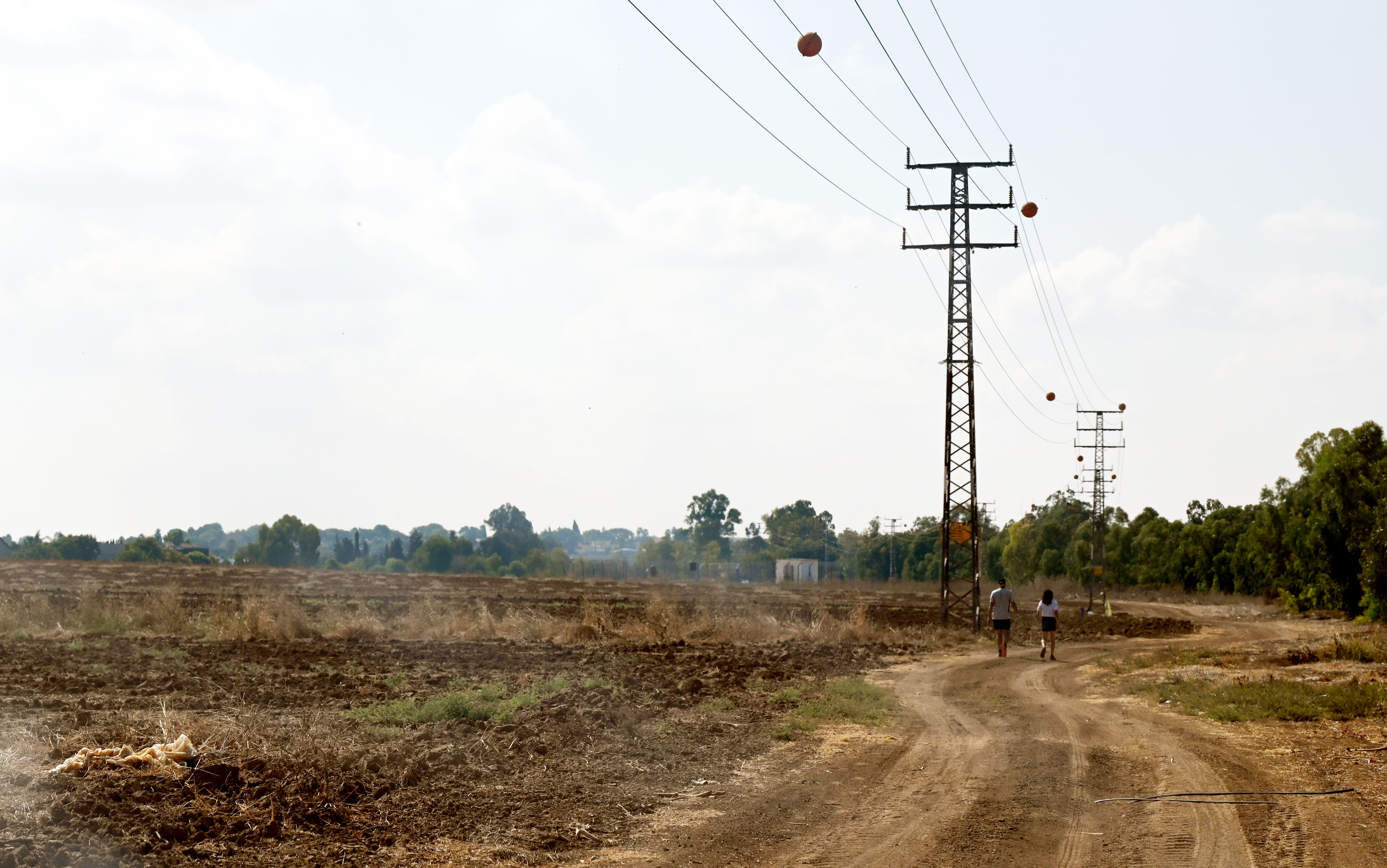 Israeli farmers hike just 5km from the Gaza border.