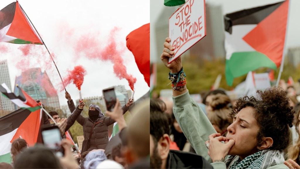 Foto’s van het protest in Den Haag voor een staakt-het-vuren in Palestina
