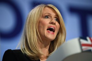 Esther McVey speaking at the Conservative Party Conference