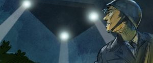 Illustratie van Richard Raaphorst uit De UFO's van Soesterberg