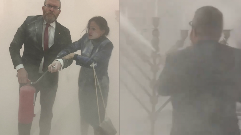 Far-right Polish MP Just Took a Fire Extinguisher to a Menorah in Parliament