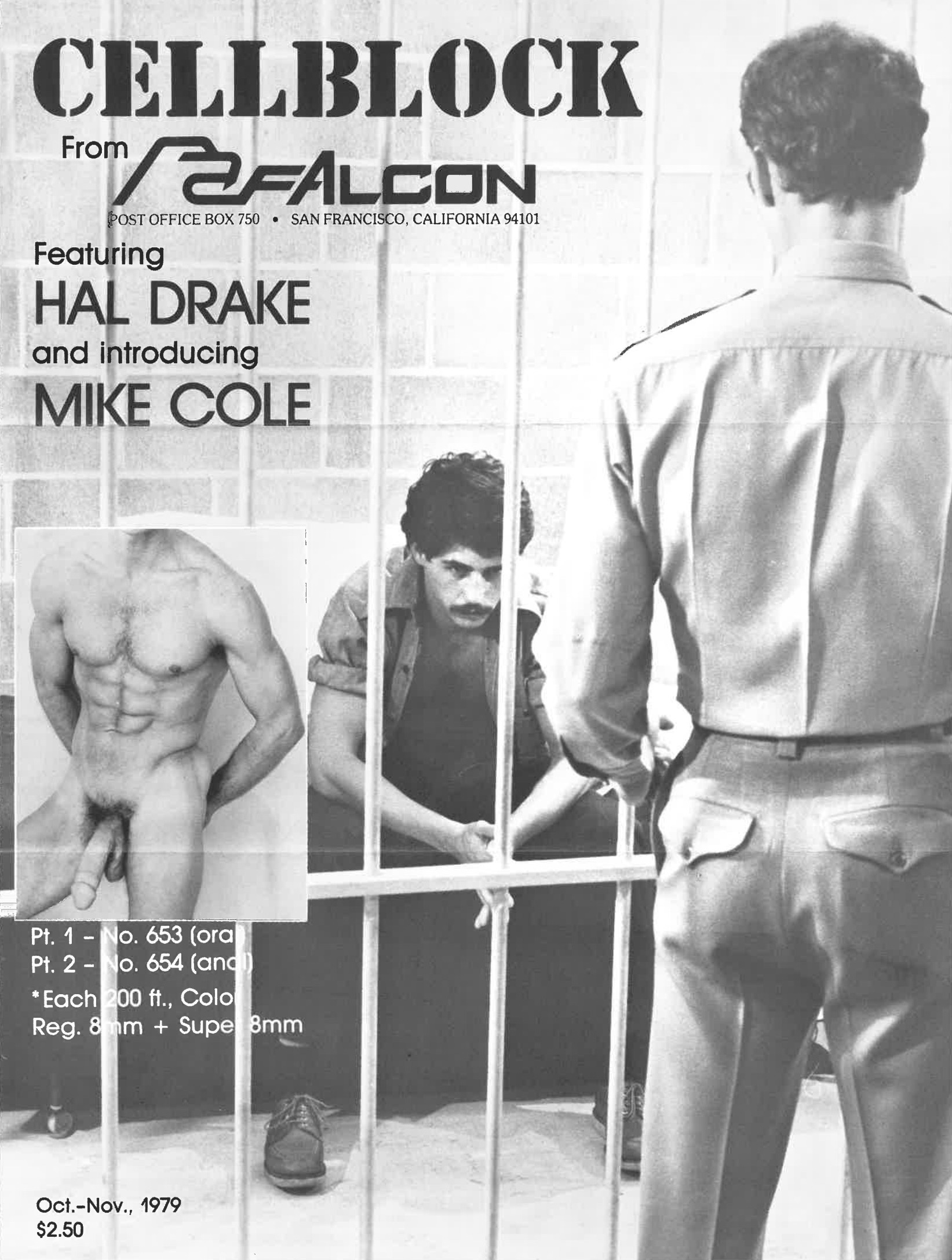 Een Falcon Studios-poster voor hun film Cellblock