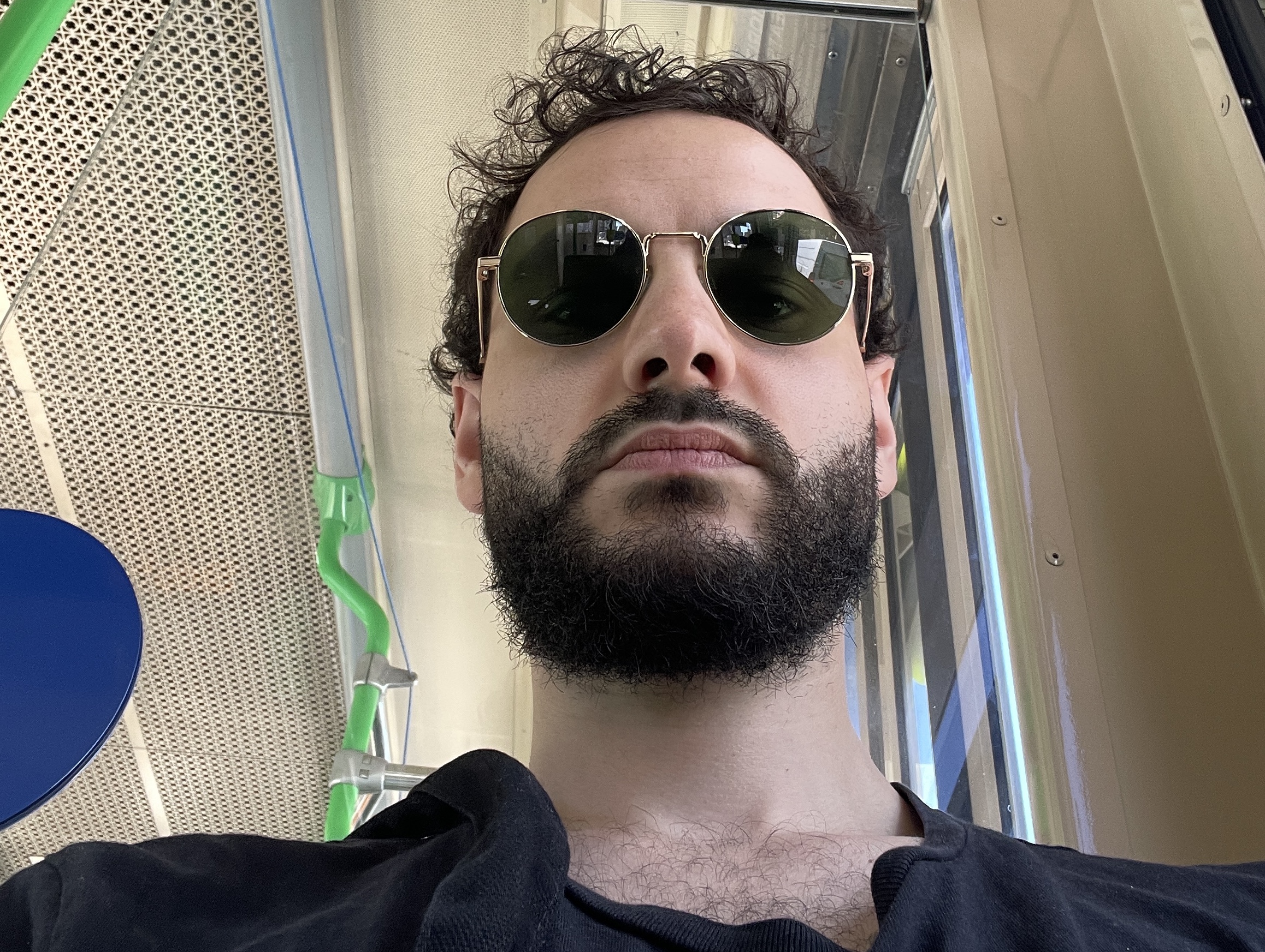 man on tram