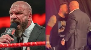 Kevin Owens and Triple H in an altercation