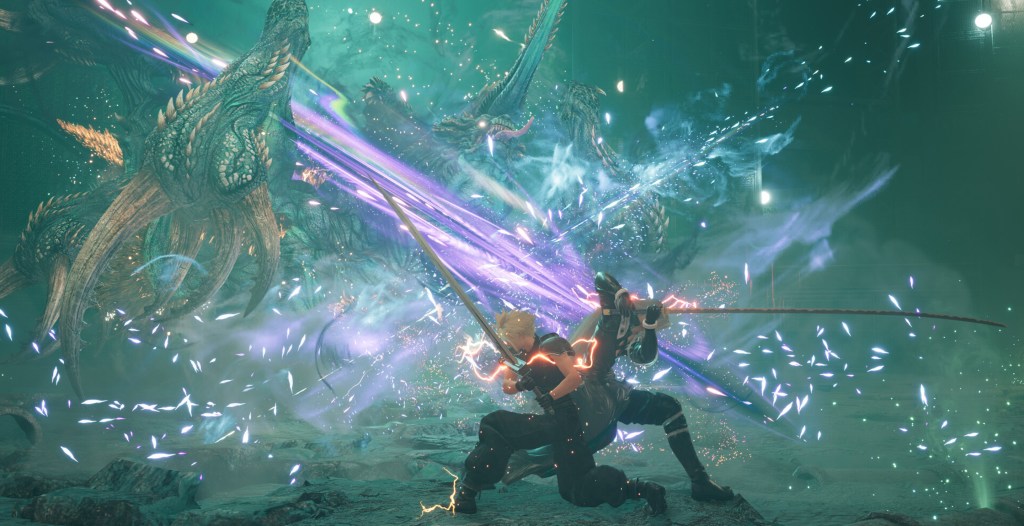 Battle Cloud and Sephiroth