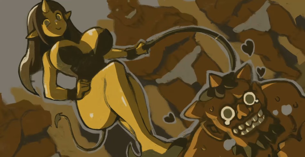 A femdom scene from 'ButtKnight'