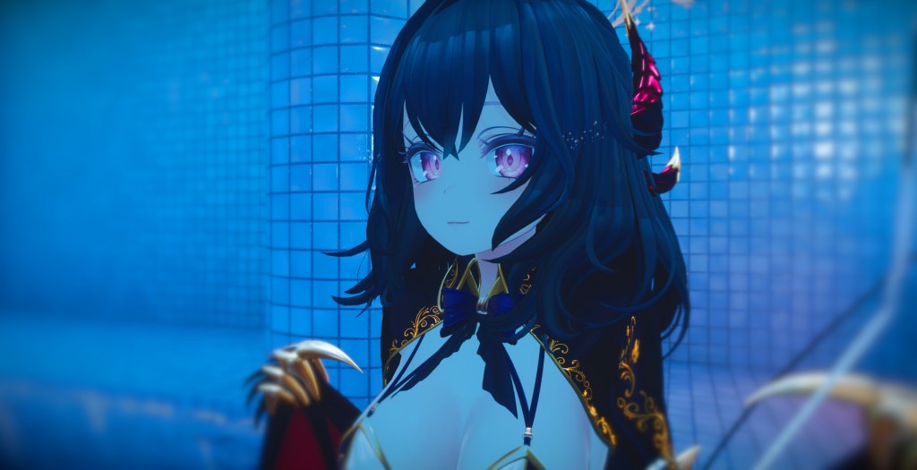 STUDIO JINGO's Selestia, wearing NeonMaru's Bunny Succubus outfit along with 愛されミディアムヘア by FIONA JIRUSHI.