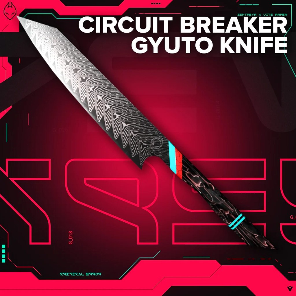 The Zentreya Gyuto knife with Vita Ramen