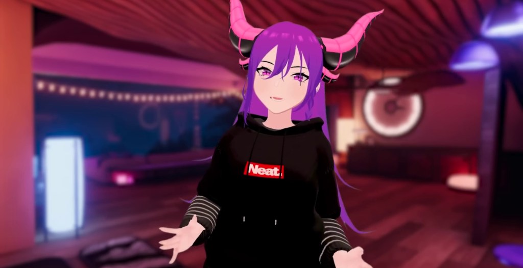 Strasz, 'VRChat' senior community manager, as they appear in the Avatar Marketplace update video